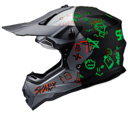 ШЛЕМ эндуро SPARX Jet Graffity (WS-905) 